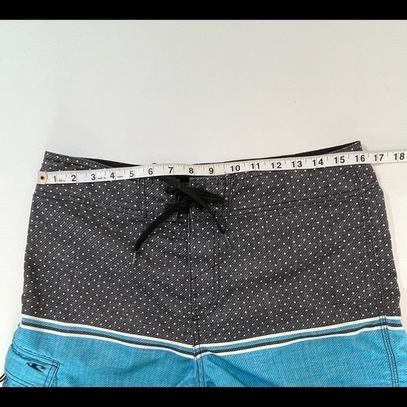 O'Neill Men’s Size 31 Board Shorts Swim Trunks Blue/Black Dots/Stripes - Picture 6 of 10